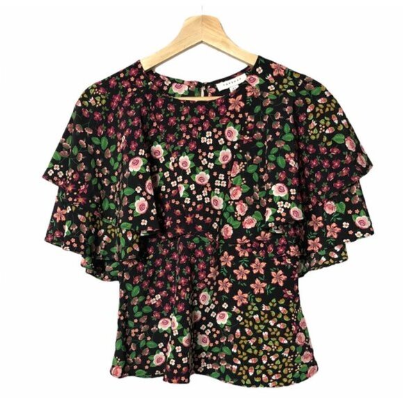 Topshop Austin Patch Floral Short Sleeve 2 - Picture 3 of 6